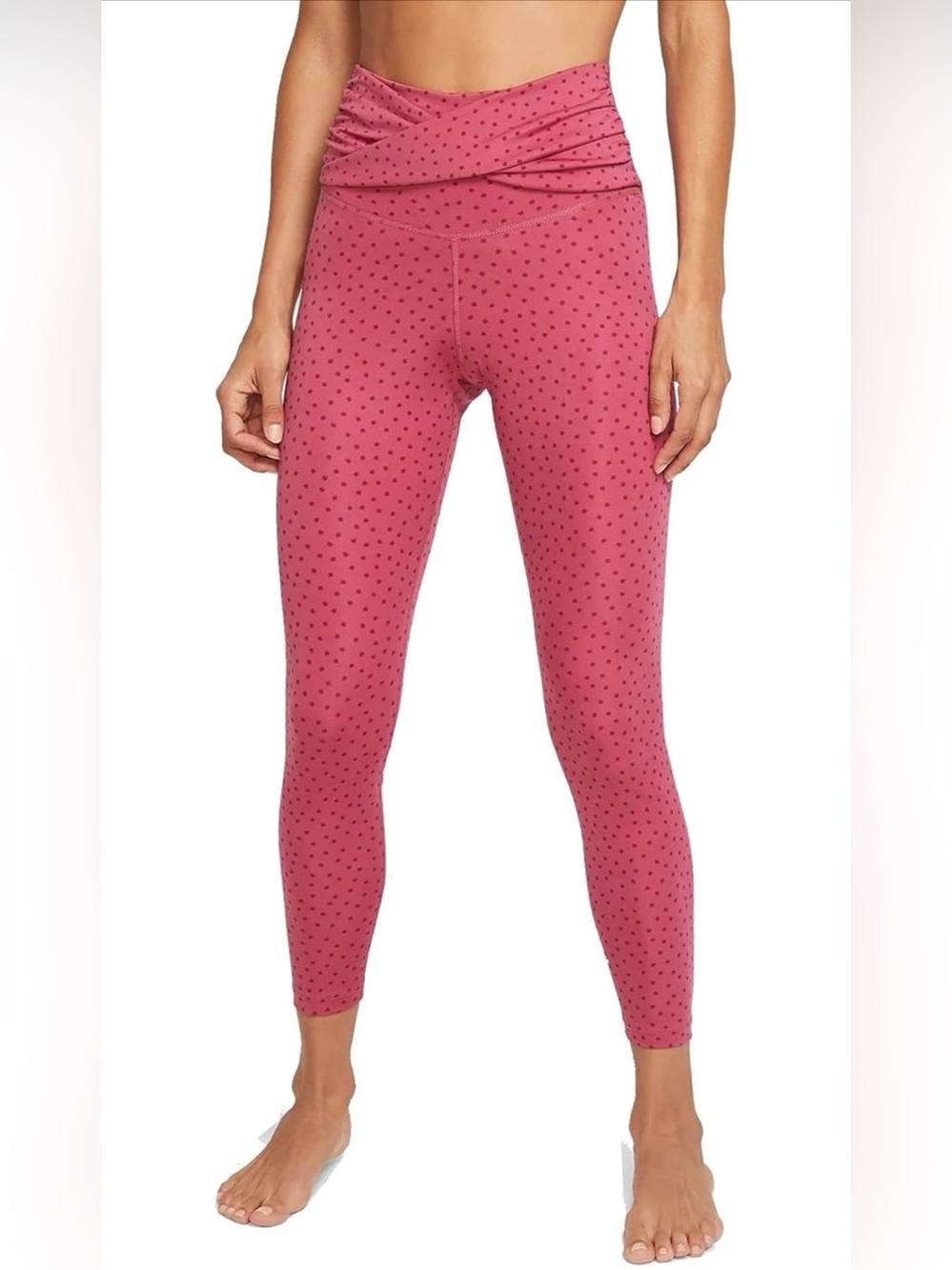 Nike Women’s Leggings Pink Fuchsia Polka Dot Active Gym Yoga Size S